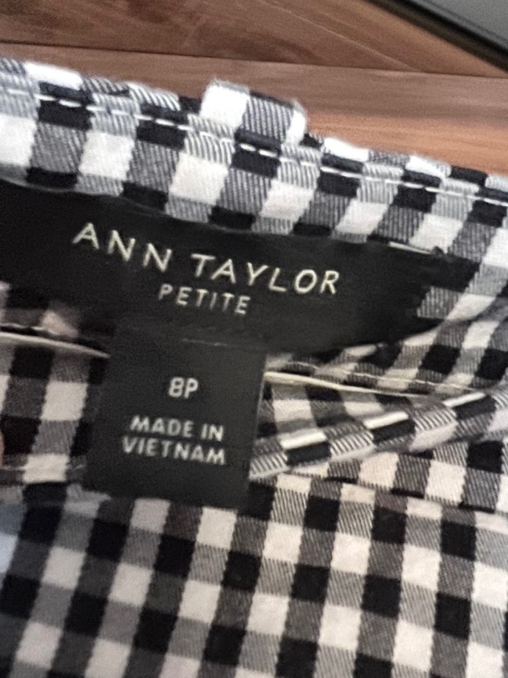 Ann Taylor Women’s Black & White Gingham Straight Leg Ankle Pants Sz-8P - Picture 4 of 6